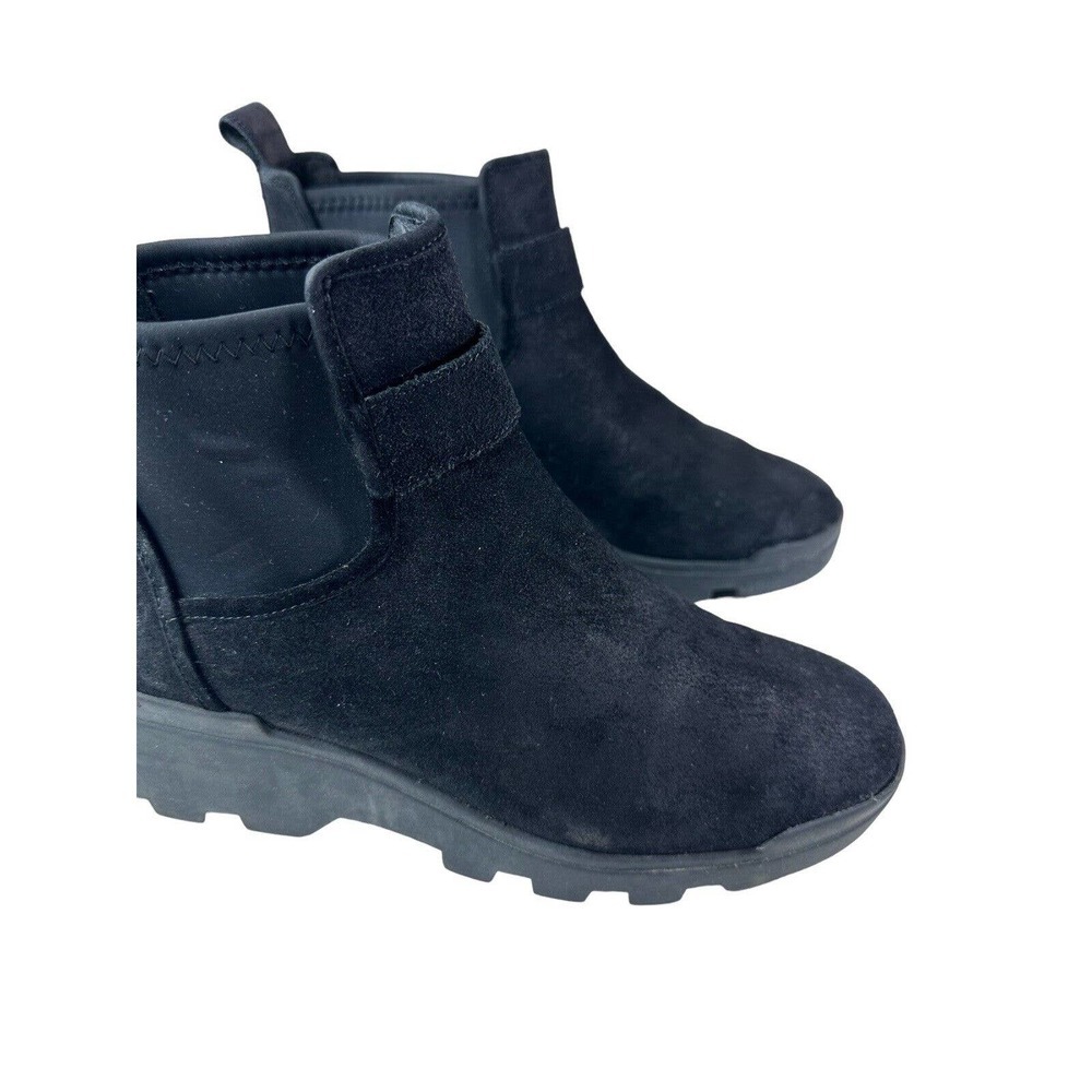 Eileen Fisher Splash Waterproof Suede Bootie Ankle Boots Size 9.5 Wedge Black - Picture 15 of 15